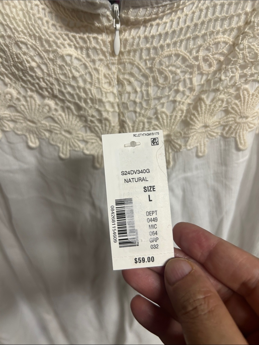 Natural White Maxi dresswith lace L on tag - Picture 2 of 6